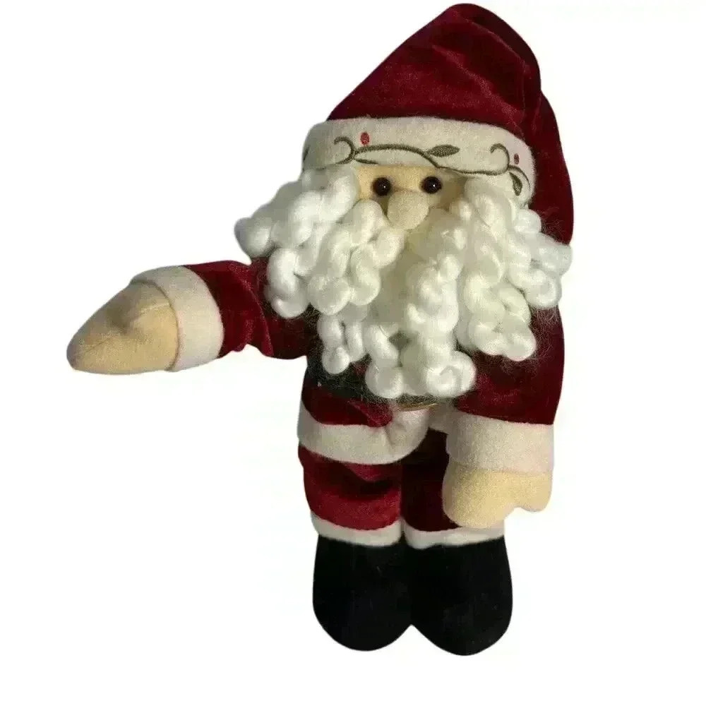 Vintage Stand Up Plush Santa Claus Weighted Feet - Picture 12 of 12